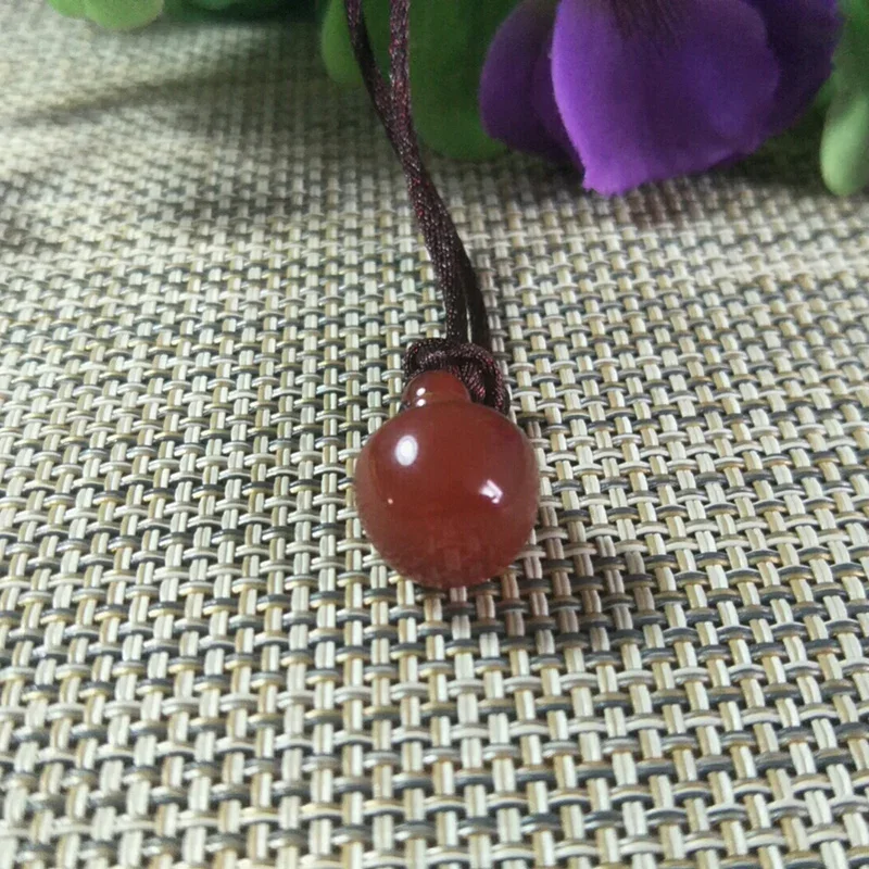 Natural Agate Gourd Bottle Jade Pendant Jewelry Lucky exorcise Evil Spirits Safety Auspicious Amulet Jade Pendant Fine Jewelry