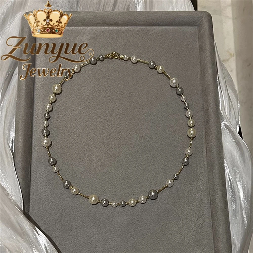 

Pearl Necklace Accessories, Collarbone Chain, High-End New Chinese-Style Neck Chain, Sweater Chain Ornaments Fashion Jewelry