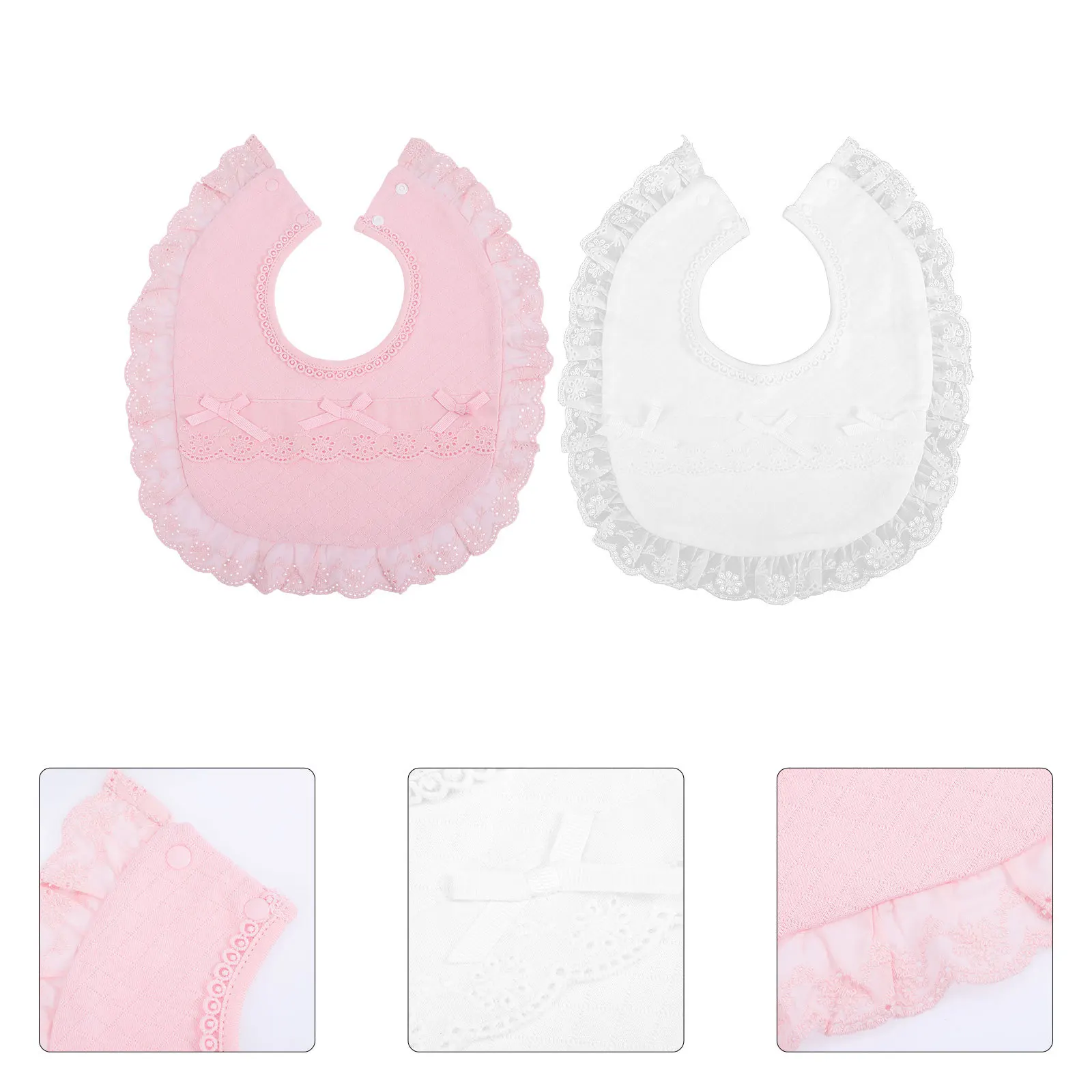 

2 pcs Baby Muslin Cotton Drool Bibs Baptism Set Toddler Christening Girl Reusable Infant Supplies Lightweight Durable