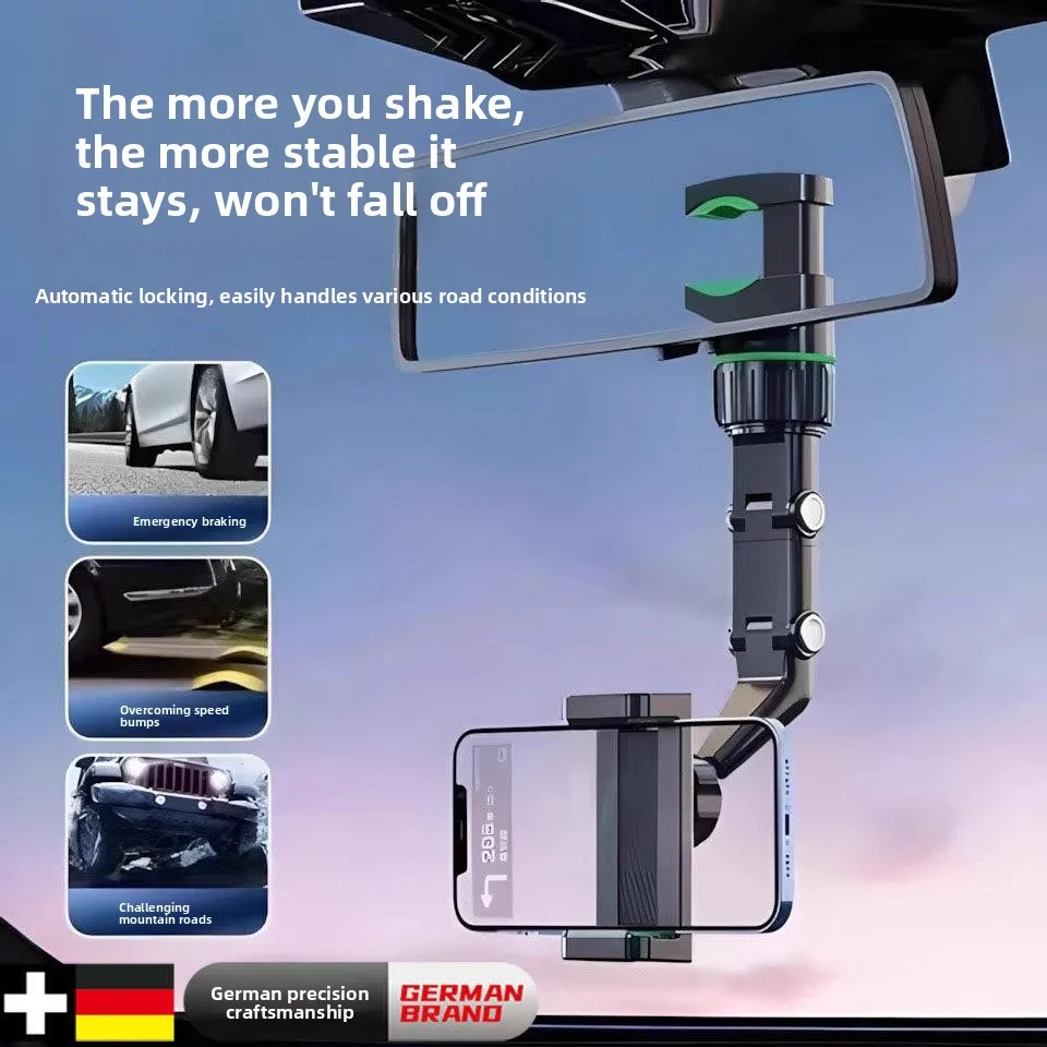 

Высококачественный держатель для телефона на зеркало заднего вида автомобиля, новая модель 2026 года, с одной клипсой, плотное крепление, вращение на 960°, установка в любом месте, из АБС-пластика, для автомобиля...