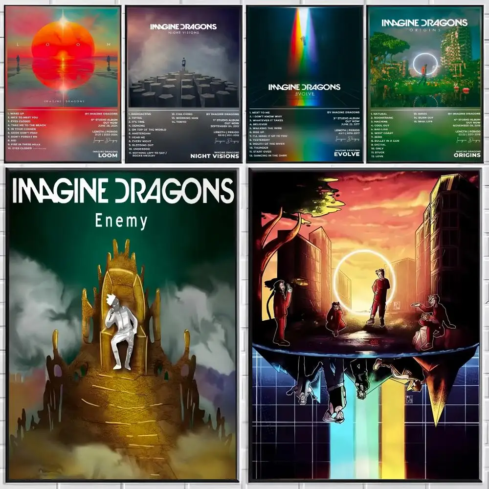 Arena Rock Band I-Imagine Dragons Poster Stylish Wall Art for Bedroom Living Room Bar Café Home Decor Gift
