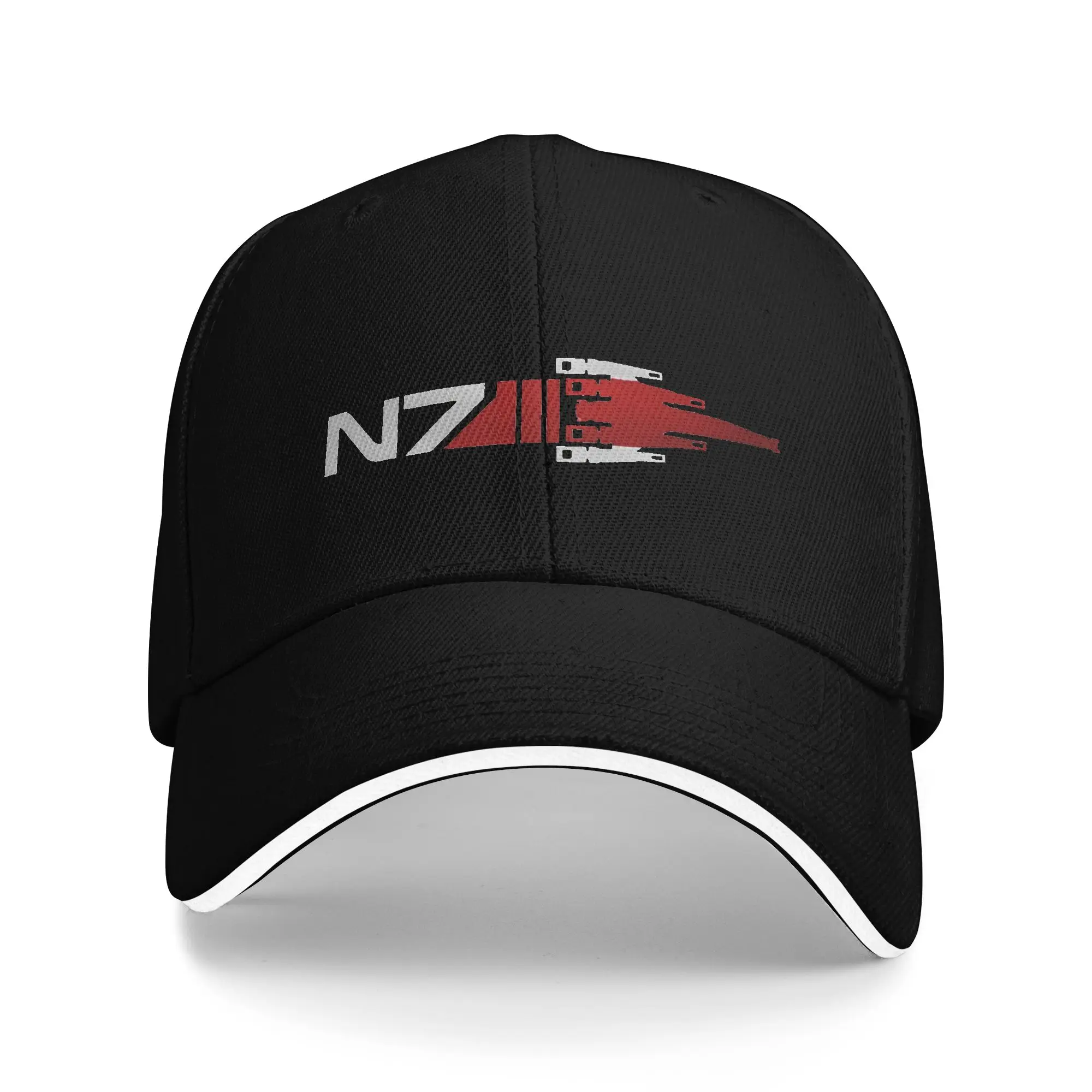 Mass Effect N7 Normandy   Sandwich Hat Unisex ,Hip-Hop,Baseball Cap  Sandwich Hat Adjustable Polyester Fishing Hat Autumn Cap
