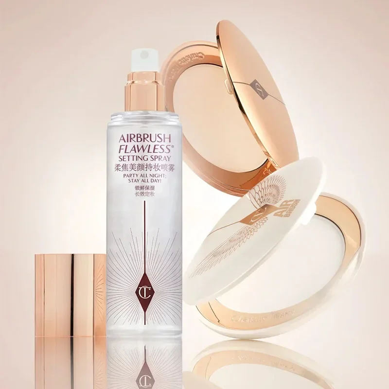 Charlotte Tilbury Shimmer Powder Air Cushion Setting Spray Love Zweifarbiges Puder Rouge White Moonlit Glow Powder Marken-Make-up