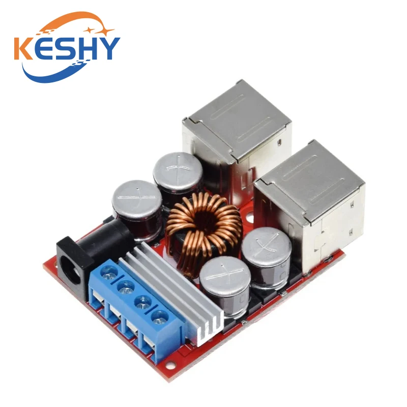 DC-DC Vehicle Charging Board, 8V-35V a 5V, 8A Fonte de Alimentação, Módulo de Despressurização, 4 Port USB Output, Carregador Móvel