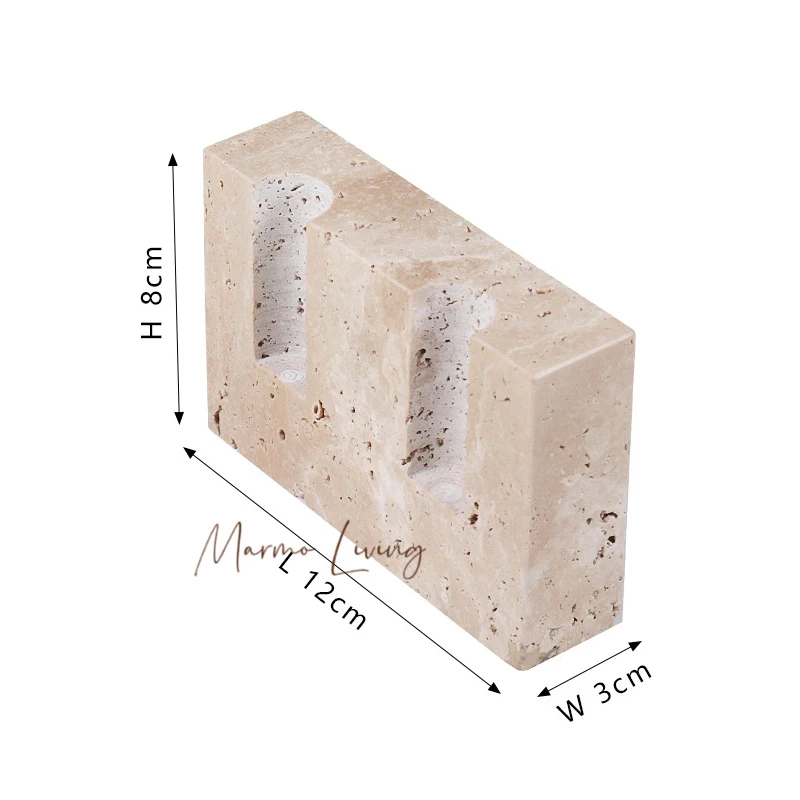 Natural Marble Candle Holder Vintage Travertine Candlesticks for Home Decorations