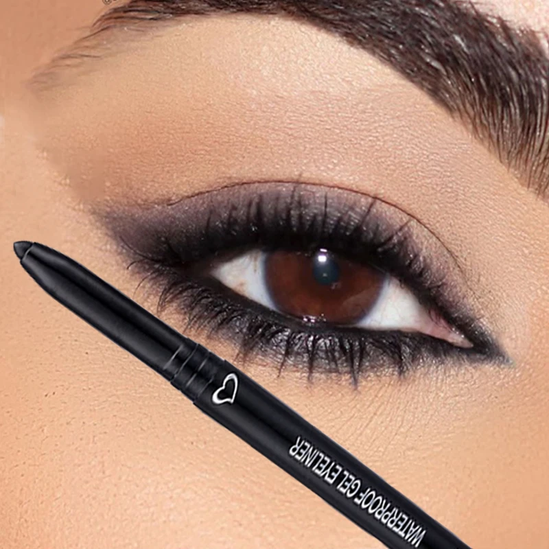 Stylo Eyeliner Waterproof Lisse à vaccage Rapide et Longue Durée, Gel Noir et Marron, Maquillage pour les Yeux Non Fleuri, 256