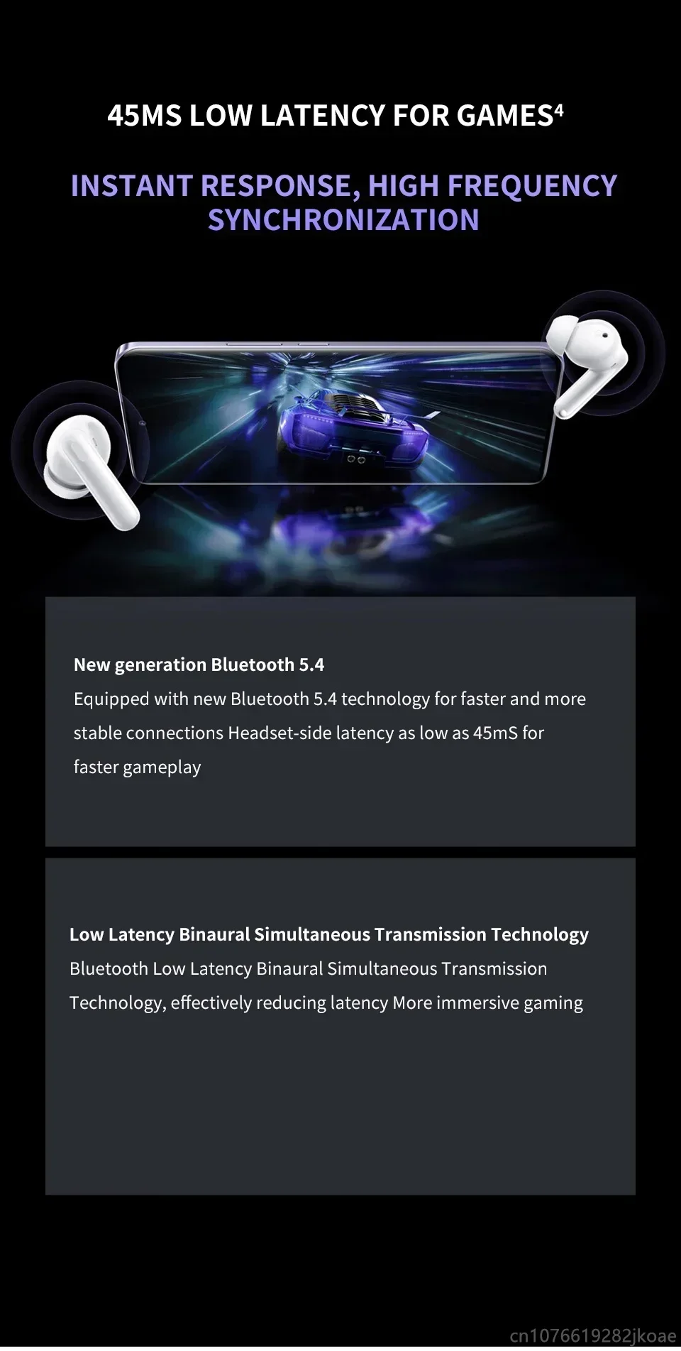 realme Buds T310-Kopfhörer, 46 dB, aktive Geräuschunterdrückung, kabellose HiFi-Kopfhörer, Bluetooth 5.4, Spiel-Musik-Headset, lange Standby-Zeit – Detail 16