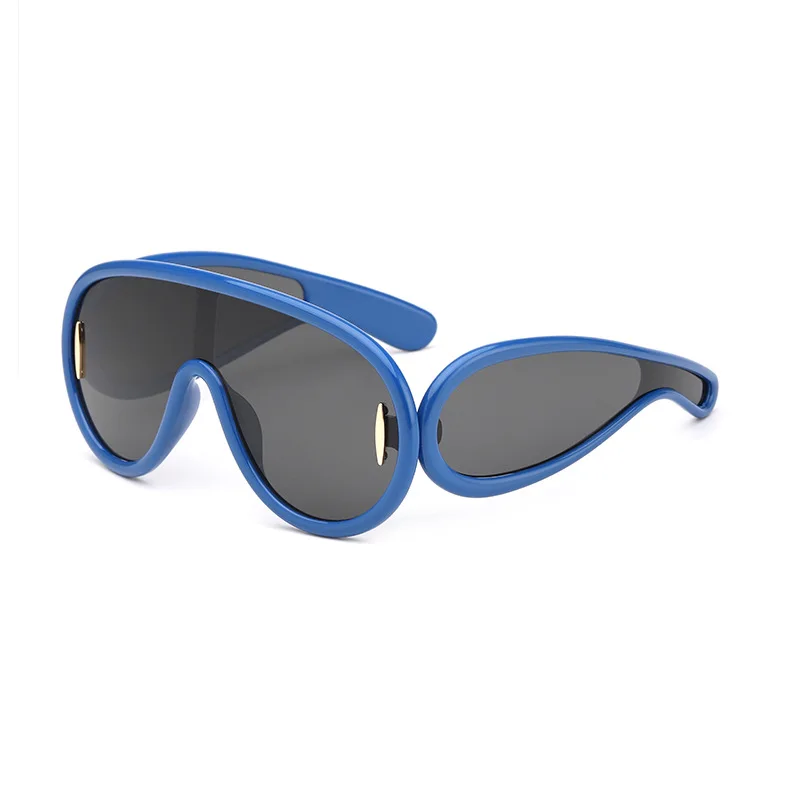 56568 Mode ein Stück Rahmen y2k Sport Punk Sonnenbrille Männer Frauen Marke Design weites Bein Outdoor Steampunk Brille uv400
