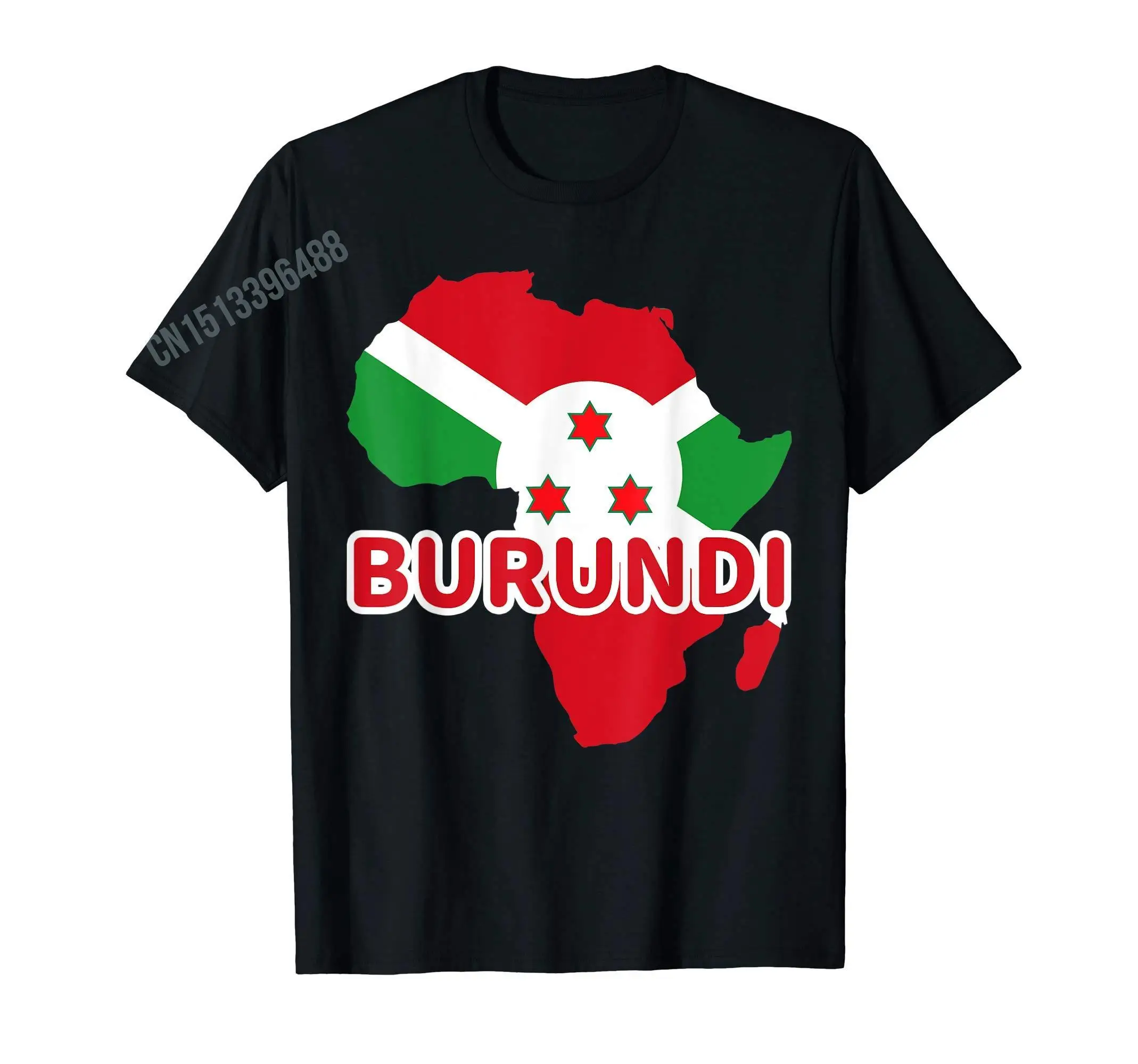 More Design Burundi Flag In Africa Map T-Shirt For Men Women T Shirt Hip Hop Tops Cotton Tees