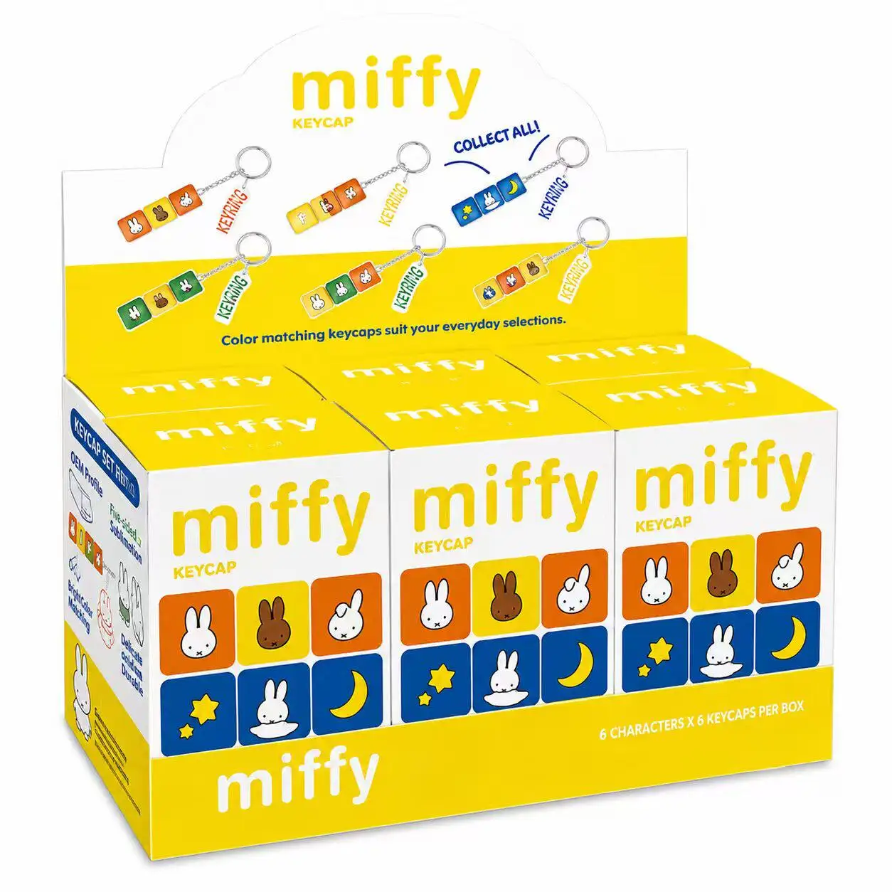 Miffy Rabbit Keycap Keychain Pendant, Mystery Blind Box Gift