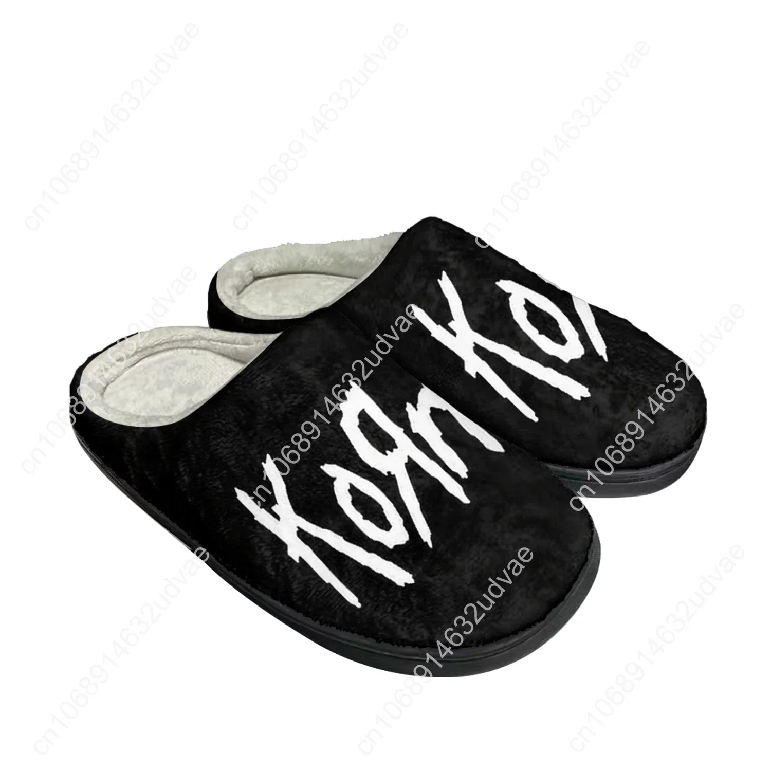 Korn-Zapatillas de algodón personalizadas para hombre y mujer, sandalias de felpa con estampado 3D, informales, mantienen el calor, para dormitorio