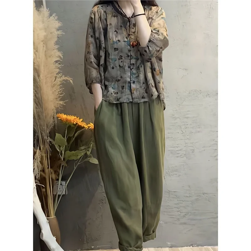 

Ele Loose Faion Set Single Piece Luxury Anti-Aging Spring Summer New Sle Slimming Versatile Top Bot Women's Wear