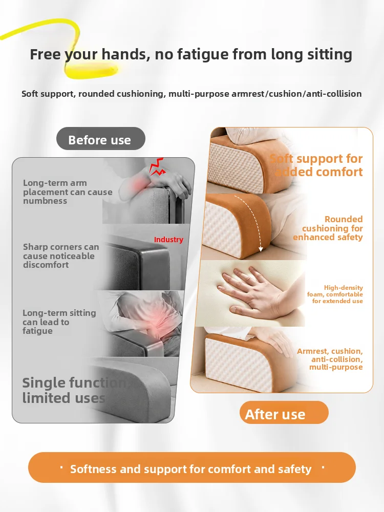 Wider And Larger Sofa Armrest Pad for Bedroom Mobile Play Arm Support Riser Bedside Armrest Multi-Functional Home Decor