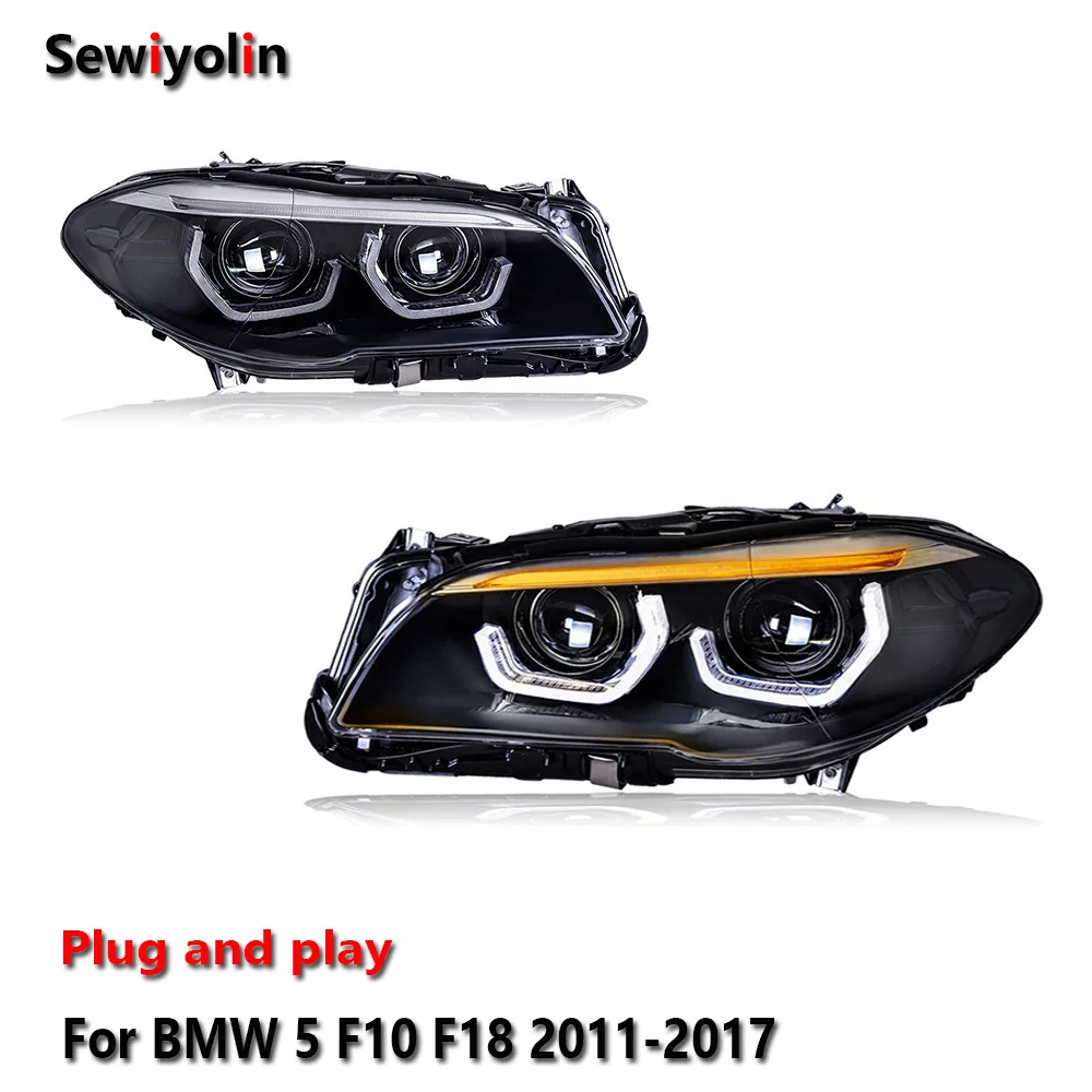 

Car Accessories Headlights led For BMW 5 F10 F18 2011-2017 DRL Fog Trailer lamps Turning Signal Voiture Plug And Play