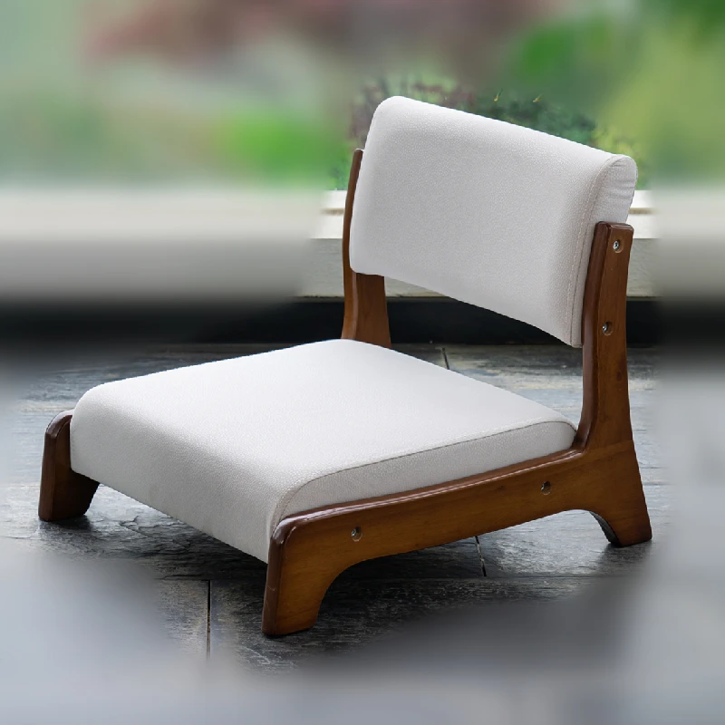 Damedai  Japanese Floor Chair Wood Tatami Zaisu Legless Chair Back Support Great for Reading Meditating Living Room Balcony