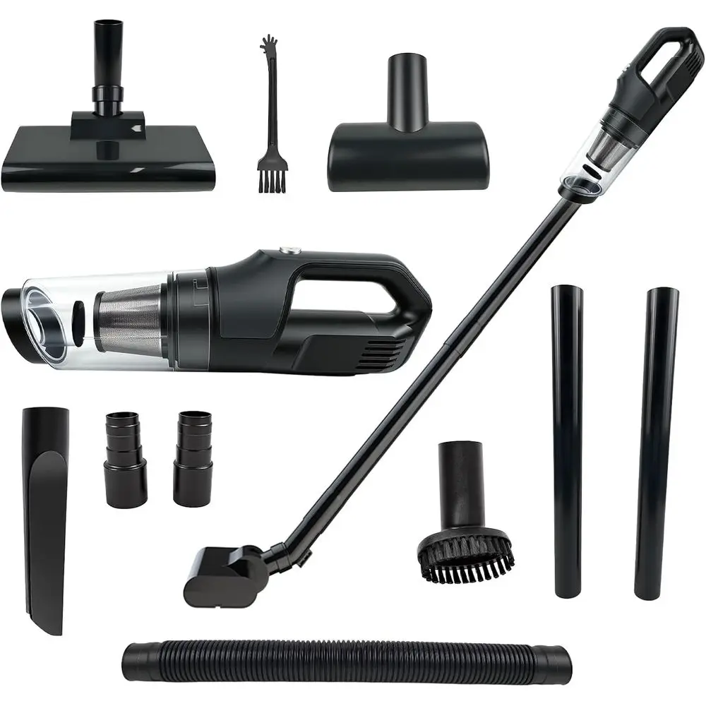 

Lightweight 1.1lbs 5-in-1 Portable Car Vacuum Cleaner, Rechargeable with Washable Filter and Multi-Nozzles for Pet Hair Removal