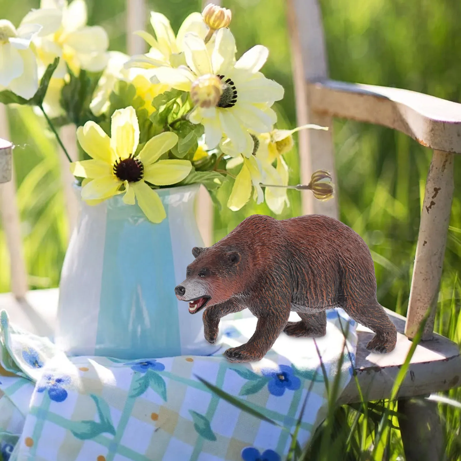 

PVC Forest Wild Garden Yard Bear Statues Outdoor Lawn Outdoor Decorative Brown Figurine ZQ1184 Sculpture
