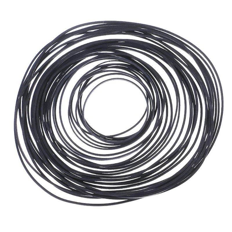 30pcs Mixed Cassette Tape Belt Machine Recorder Rubber Belts 1x1mm 0.7x0.7mm CD DVD Assorted Belt for Repair Maintenance