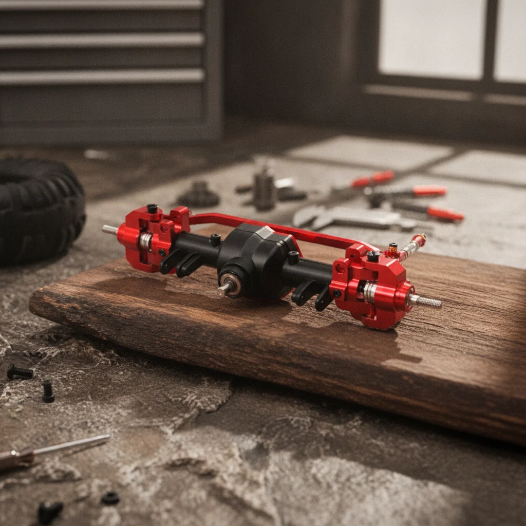 Front and Rear Axle Kit Upgrade Metal Axle Assembly Axles Compatible Sturdy for Hobbyists, Trail Trucks
