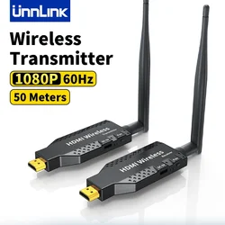 Unnlink-ワイヤレスHDMIトランスミッター受信機,ビデオ拡張器,カメラ,ラップトップ,PCからTVへの変換,1080p,60hz,ドングル,50m