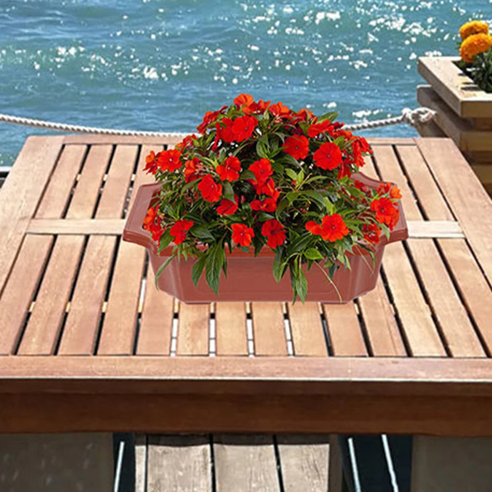 

5 шт. дышащие протекающие цветочные горшки, большие горшки для растений, прямоугольные горшки, домашний пластиковый цветочный горшок для бонсай, без крышки, экономия места