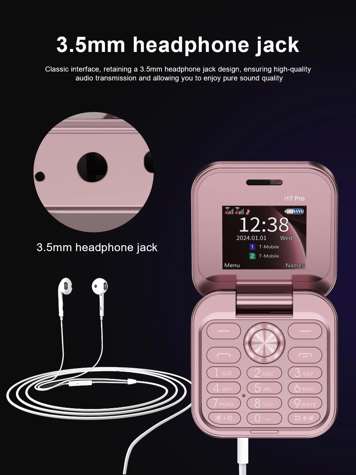 SERVO Mini Pocket Foldable Mobile Phone 1.77" Screen Magic Voice FM Radio Speed Dial Dual SIM Bluetooth Feature Cellphone Torch