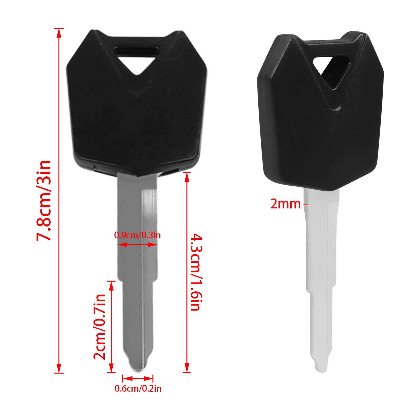 1/2/3PCS Motorcycle Accessories Blank Key Uncut Blade Keys For Kawasaki Ninja ZX6R ZX10R ZX12R ZXR400 ZZR400 ZX600R ZZR600