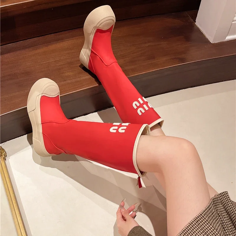 2024 Summer New Female Breathable Hollowed Out Mesh Boots Genuine Leather High Knight Boots Knee High Heels Show Thin Cool Boots
