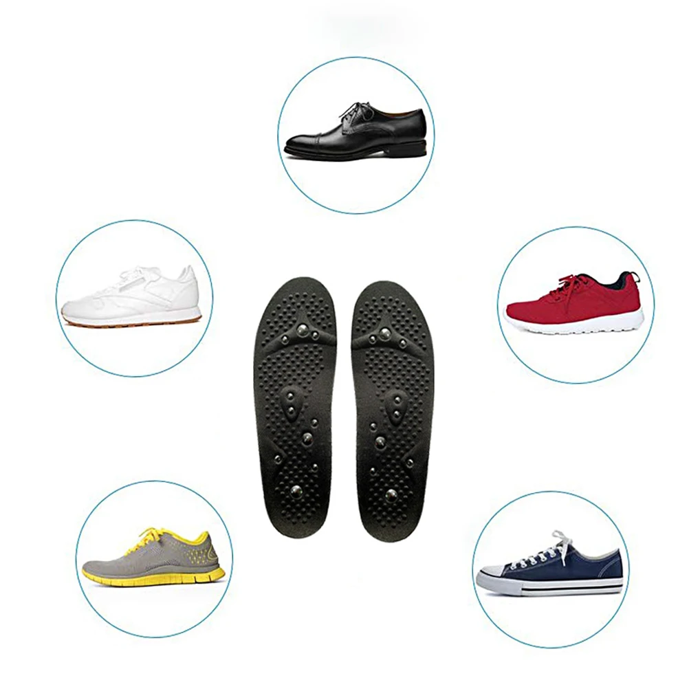

Magnetic Massage Insole 1 Pair Arch Support Foot Care Pad Flat Foot Orthotics Inserts Sweat Absorbing Deodorizing for Men