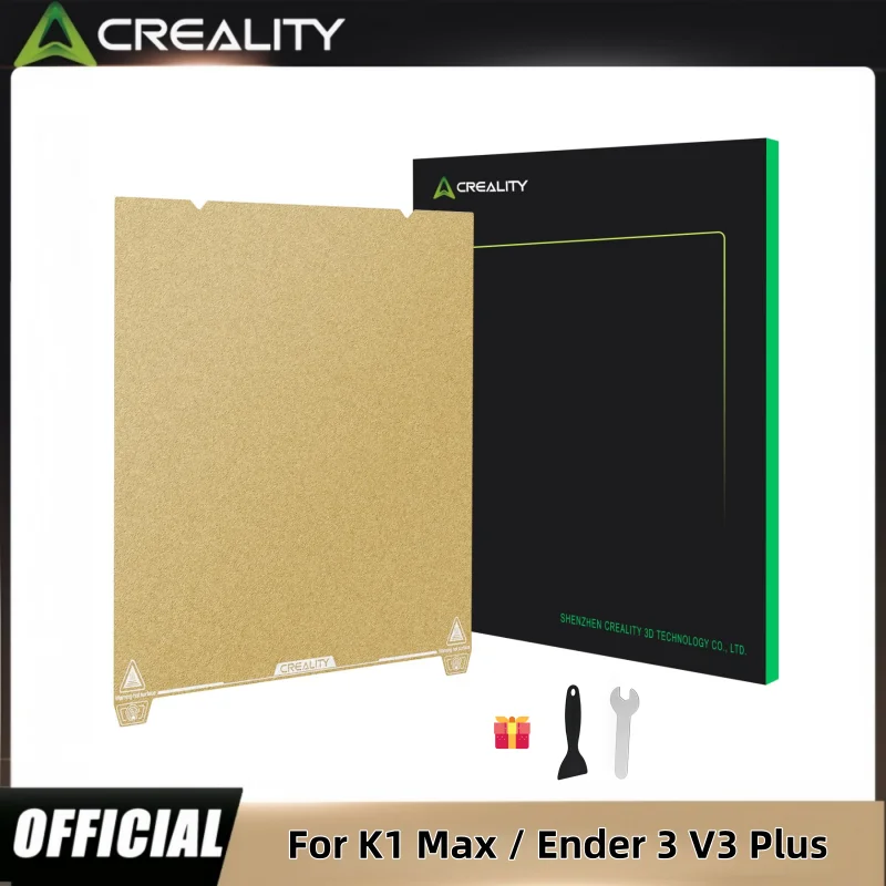 

Creality Official Ender3 V3 Plus_K1 Max Build Plate Gold Textured Surface 315x310mm PEI Sheet Flexible Removable Spring Bed Plat