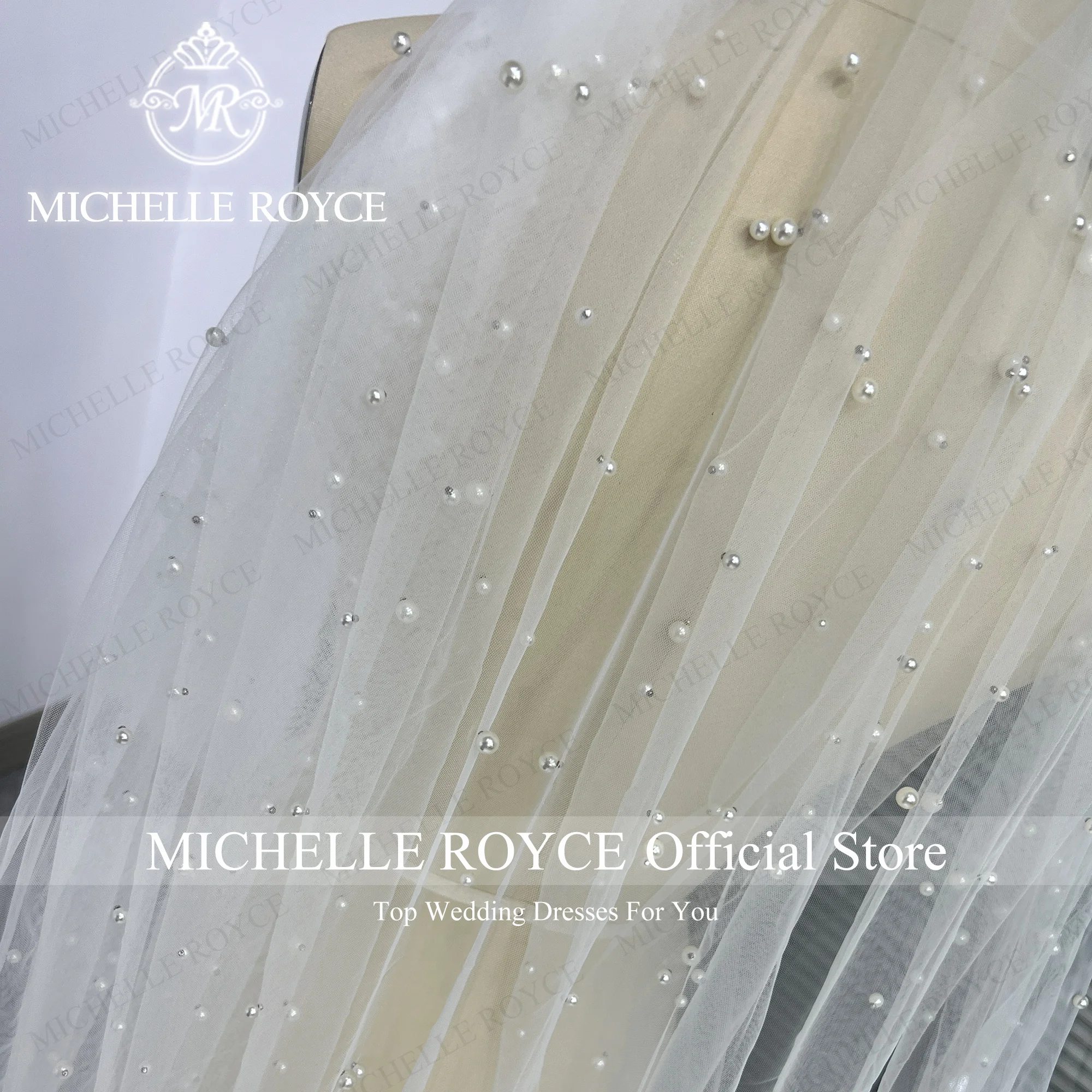 Michelle Royce Customized Adult Wedding Veils custom made length Beaded