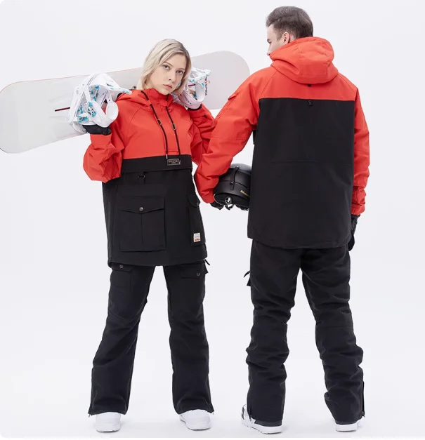 LTVT-ropa de Snowboard para hombre y mujer, traje de nieve a juego de colores, grueso, acolchado, impermeable, doble tabla, nuevo conjunto de esquí