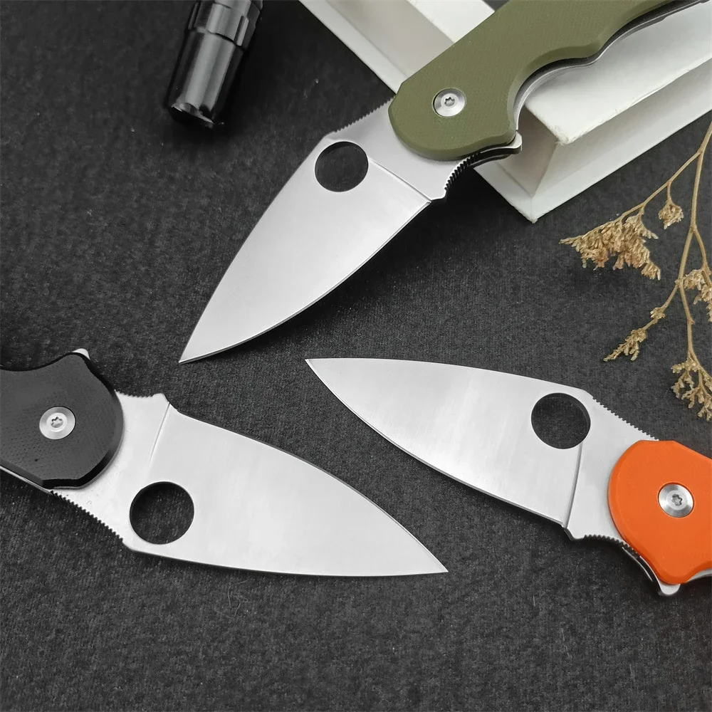 Portable Folding Knife Smooth D2 Pointed Blade G10 Handle Safety Tactical Knife Rescue EDC Multi Purpose Tool