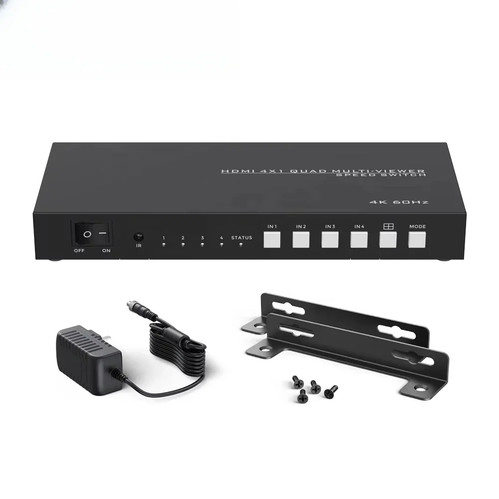 4K Splitter Quad Screen Splitter Video Splitter Switcher de vídeo para TV Laptop Display do computador