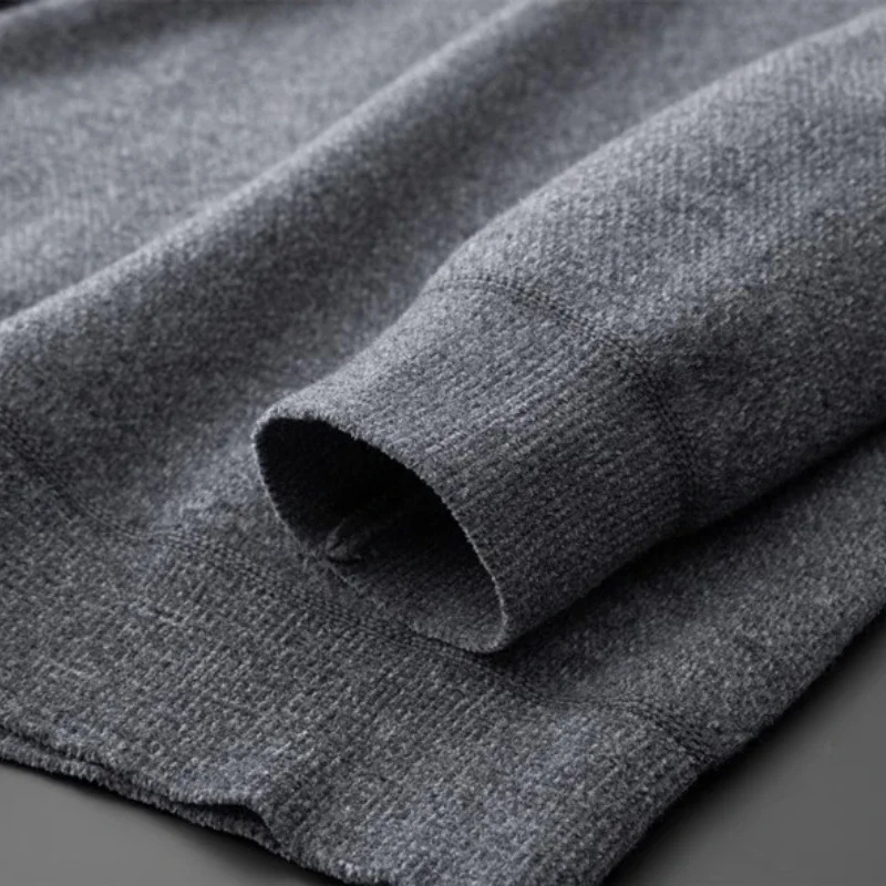 メンズシェニールフリースセーターファッションニットトップスレター秋冬ワンピースベルベット暖かいプルオーバーメンズセーター服