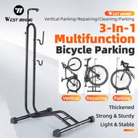 WEST BIKING Portable Bicycle Parking Stand Rack Detachable Bike Repair Station Maintenance 3 in 1 Metal Bicycle Storage Racks