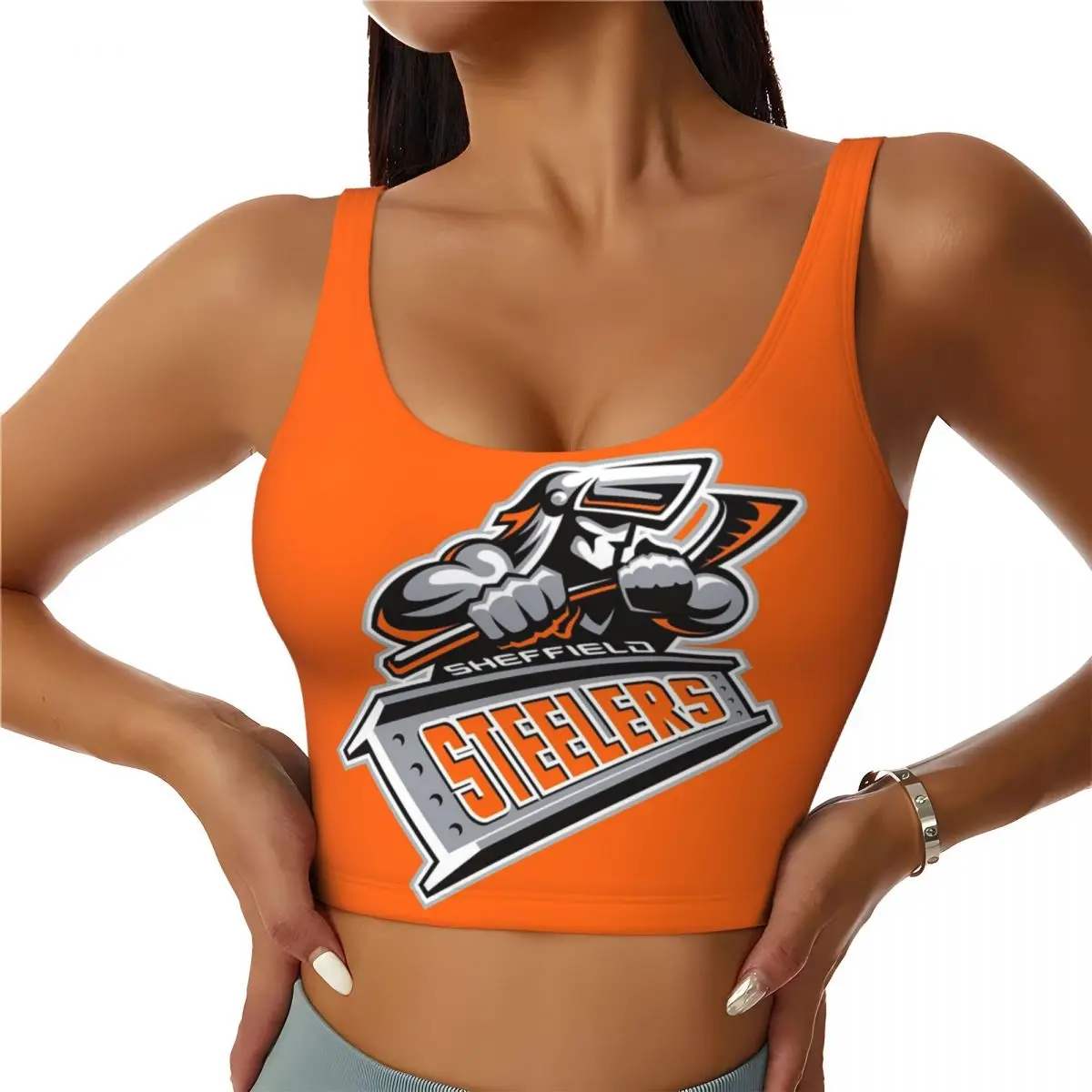 

Custom Sheffield Steelers Women Sports Bra High Impact Vest Gym Workout Yoga Crop Tank Top