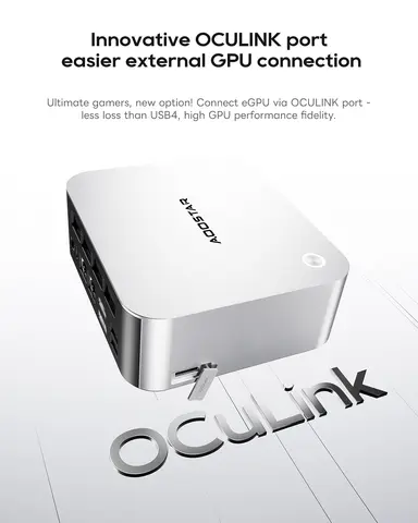 AOOSTAR MACO Mini PC AMD Ryzen 7 PRO 8845HS WiFi6 BT5.2 USB4/OCuLink HDMI2.1 Support 4 Displays 4K/8K Gaming Mini PC Windows 11