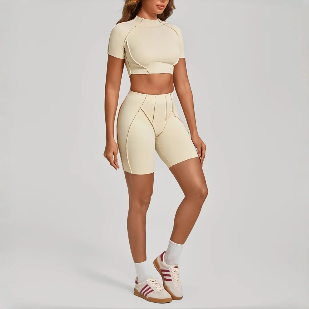ensembles-de-sport-et-yoga-pour-femmes-t-shirt-moulant-a-manches-courtes-et-short-taille-haute-rehausseur-de-fessiers-–-ideal-pour-la-course-l'entrainement-et-la-gym