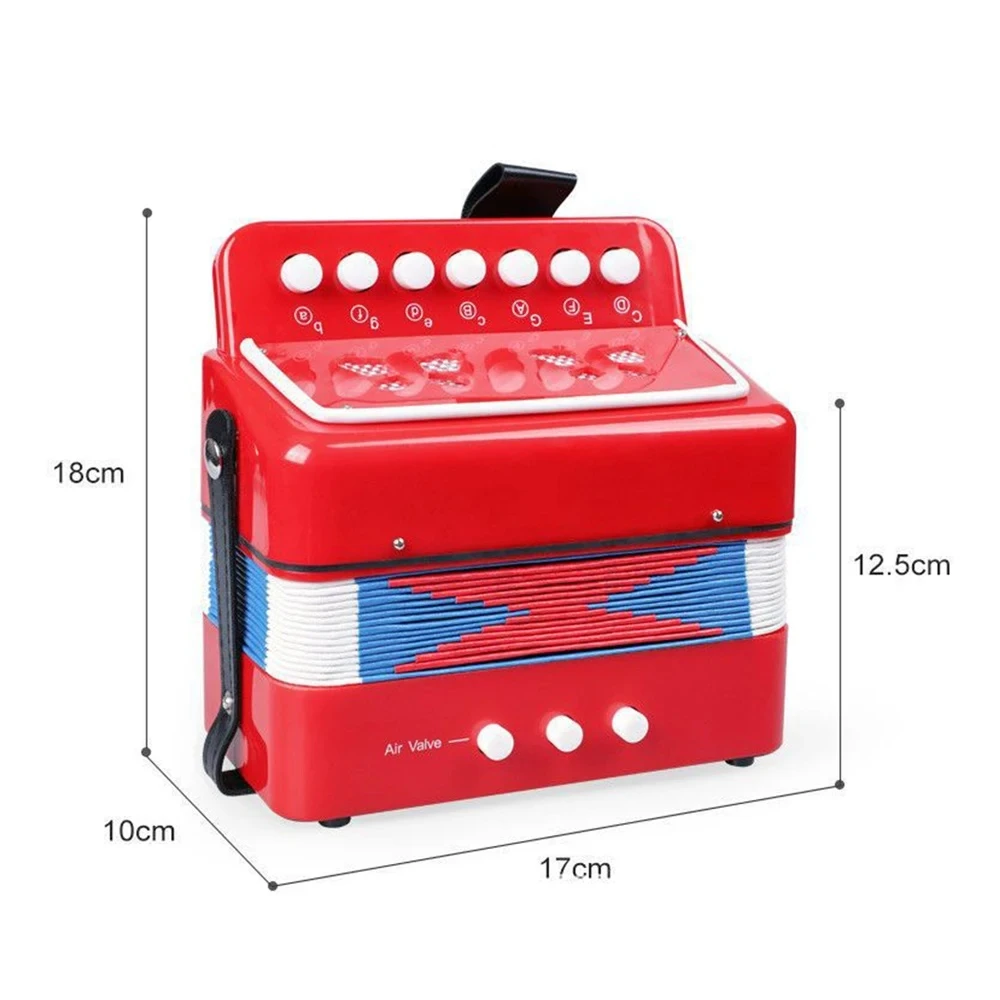 New Organ 7 Keys 2 Bass Accordions, Kids Accordion Mini Toy Musical Instruments, Small Instrument Creative Gift