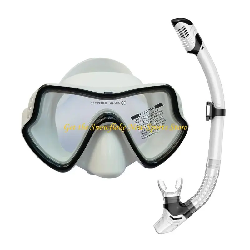E56D Pool Practice Snorkeling Mask Set with Glass Lenses and Tube Included