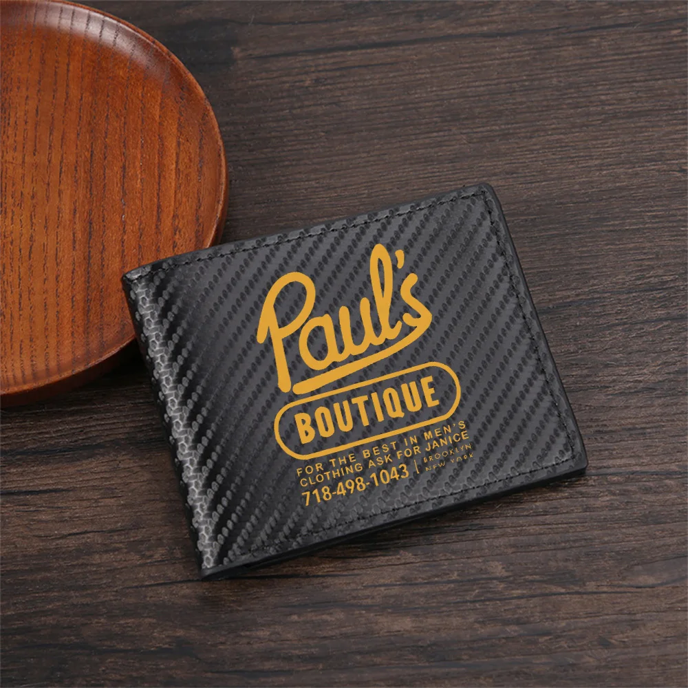 Gold Paul's Boutique,classic text. Men's Wallets Simple Business Modern Stylish Printing Design Gifts For Father Boyfriend Chris