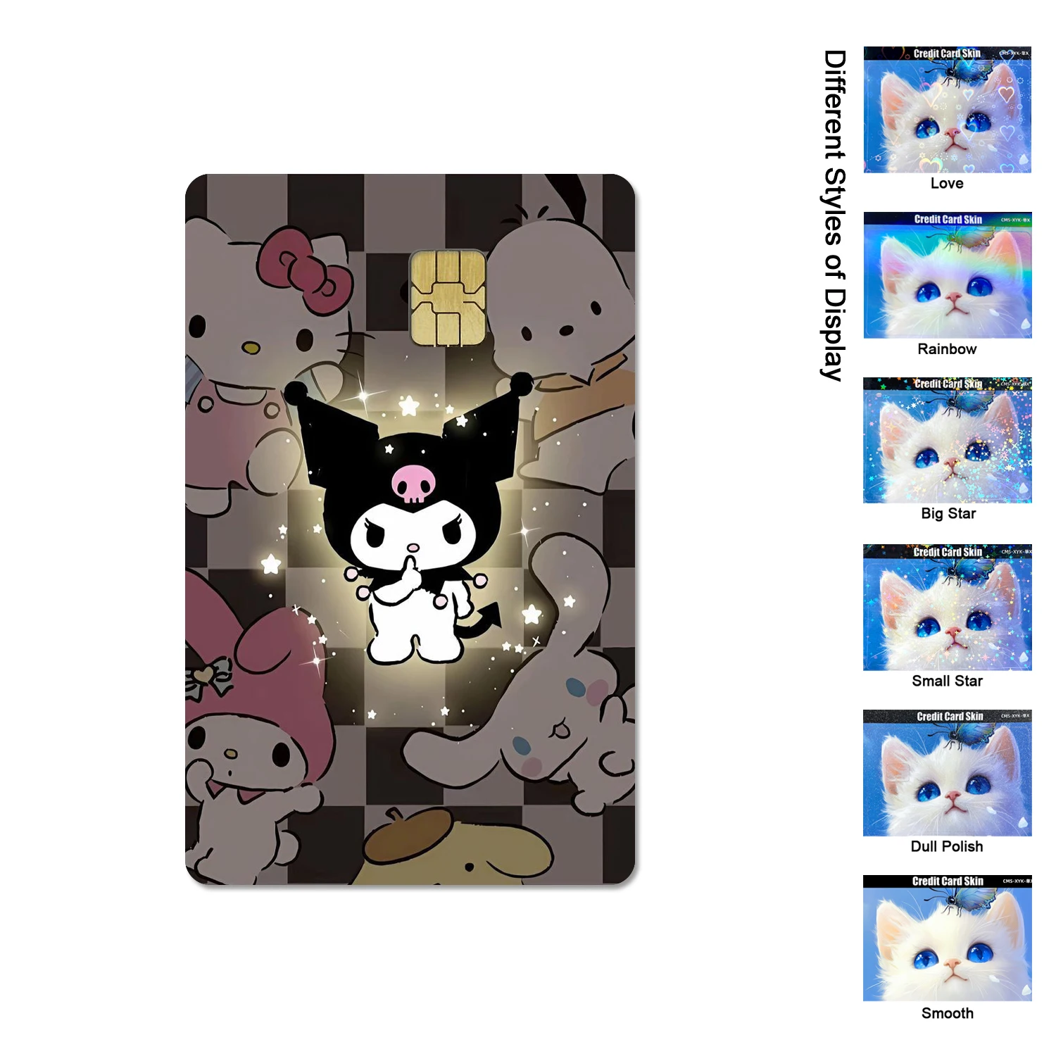 Sanrio Cartoon Animation Kawaii Kuromi 2.5D HD Matte PVC Aufkleber Film Band Haut für Kreditkarte Debitkarte Wasserdicht Sticke