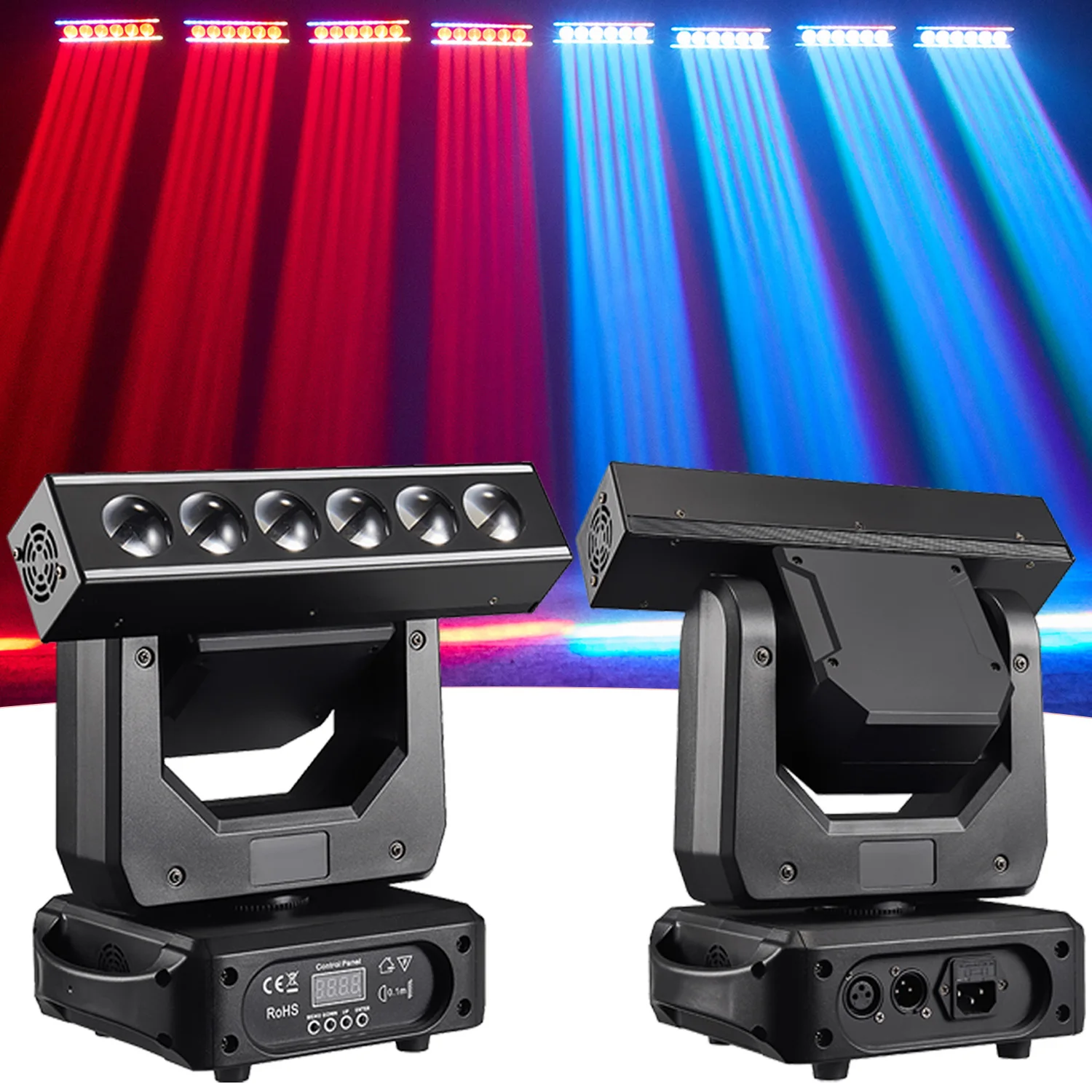 

1/2/4Pcs 6X20W Beam LED With Strobe Moving Head Light Dj Disco Controller LED Lamp RGBW 4in1 XYZ Moving Head Infinite rotation