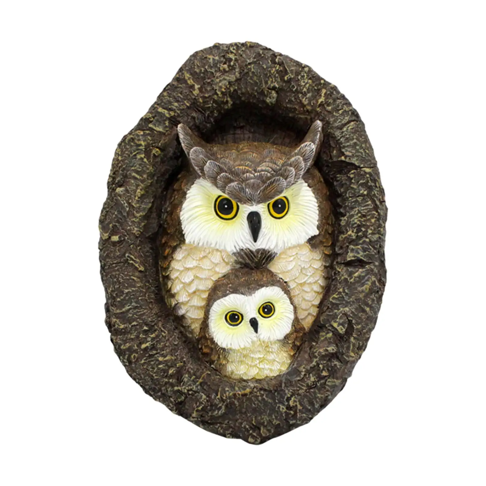 

Resin Owl Sculpture Tree Decoration Handmade Lifelike 17x5.5x24cm Waterproof for Housewarming Gifts Versatile Vivid Appearance