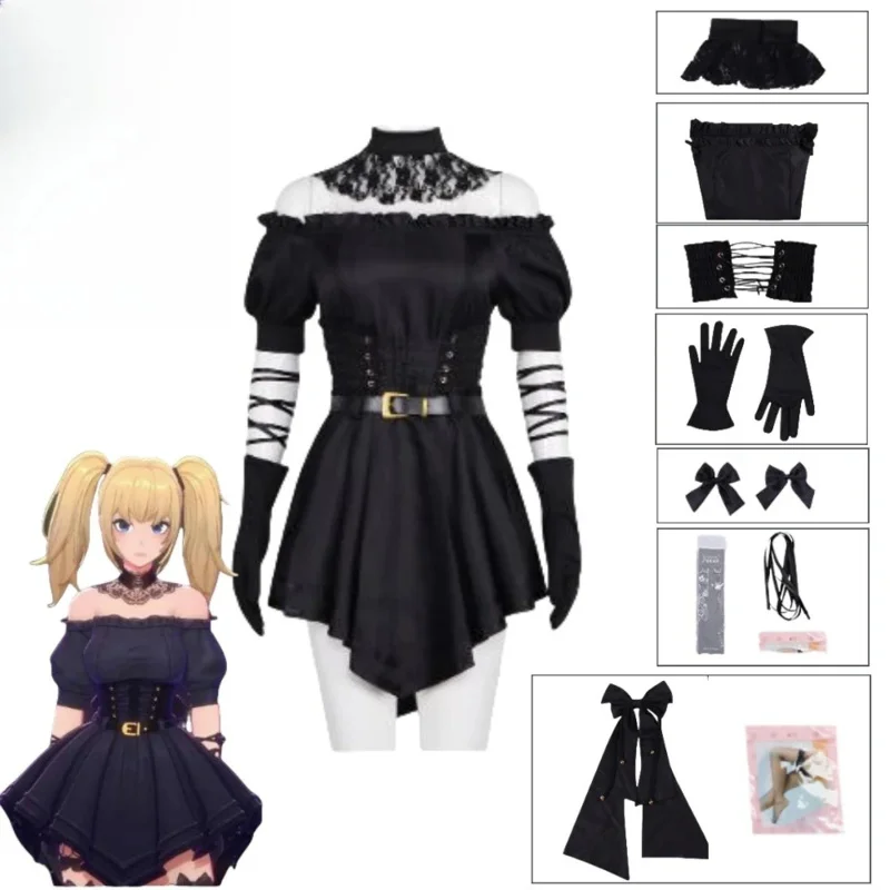 CyCosplay Grok AI Ani أزياء تنكرية داكن سايبر GF التأثيرية: Grok's Ani Gothic AI رفيق سبج زي قفازات تخزين Se