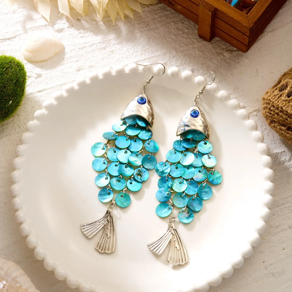 Fish Shape Earrings Bohemian Dangle Earrings Bohemian Earrings Eye-Catching For Casual Outing Daily Commuting Friend Gathering