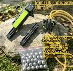 New Outdoor Dual Magazine Automatic Loading Magnetic Suction Rubber Band Slingshot with High Power and Precision