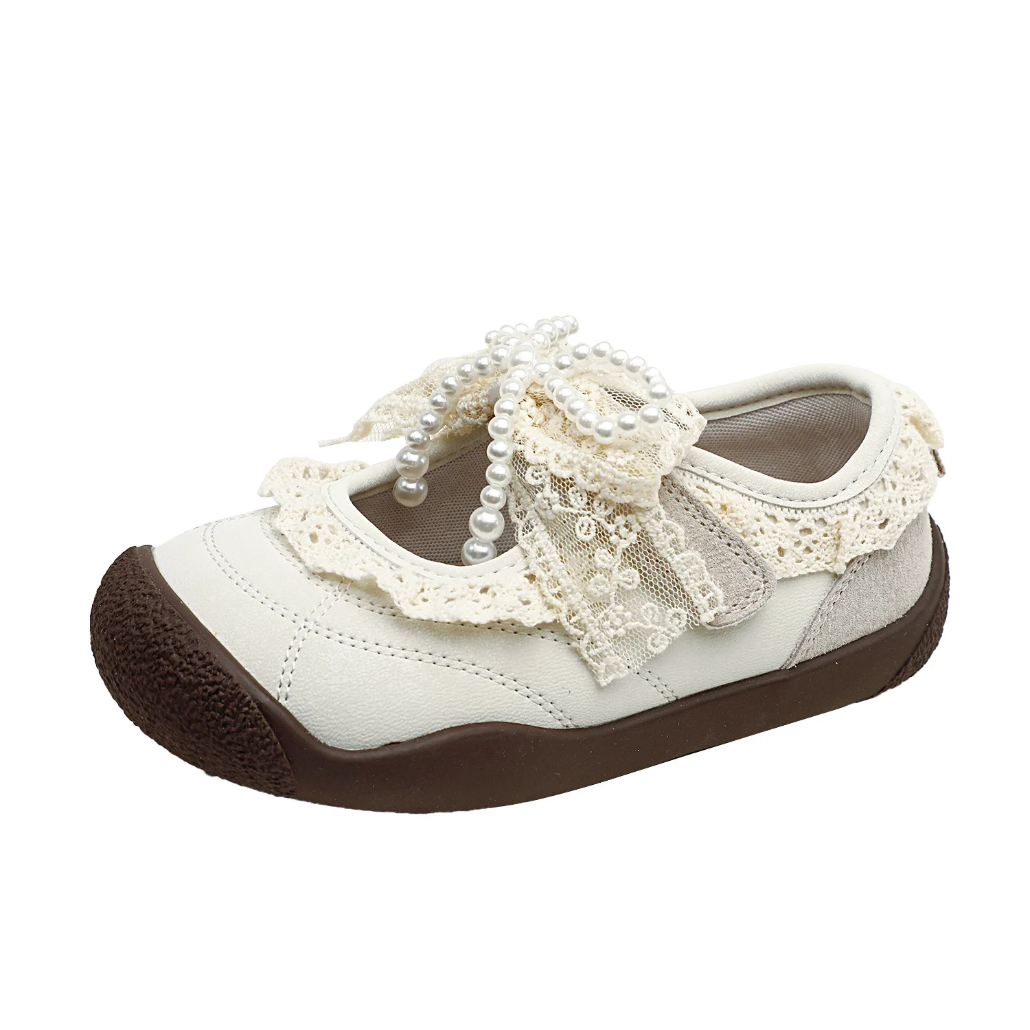

2025 Autumn New Style Children's Girls Fashionable Mesh Gauze Bow Casual Leather Shoes Kid Princess Low-top Flats Shoes