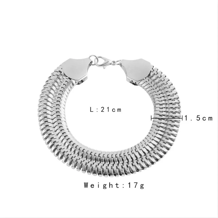 Korean Fashion Cuban Chain Men Bracelet Classic Stainless Steel Chain Bracelet for Men Women Party Jewelry Gift Pulsera Hombre